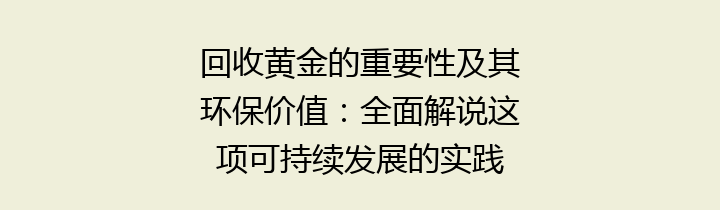 回收黄金的重要性及其环保价值：全面解说这项可持续发展的实践