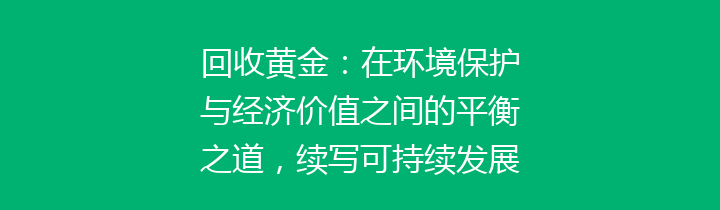 回收黄金：在环境保护与经济价值之间的平衡之道，续写可持续发展的辉煌篇章