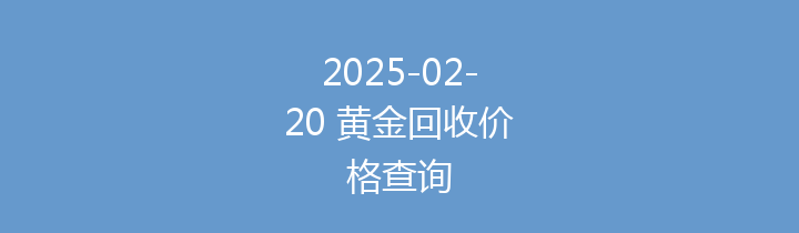 2025-02-20 黄金回收价格查询