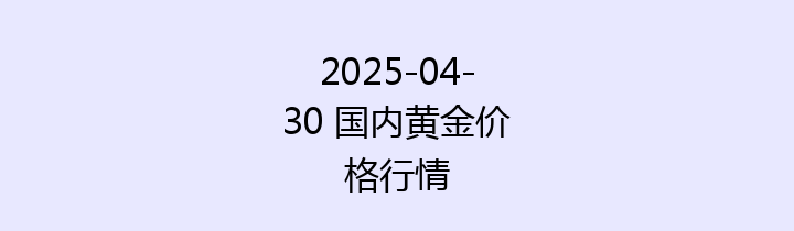 2025-04-30 国内黄金价格行情